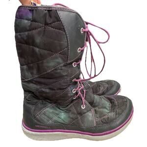 Merrell Pechora Size 6 Lace-Up Lined Winter Boot Dragonfly
